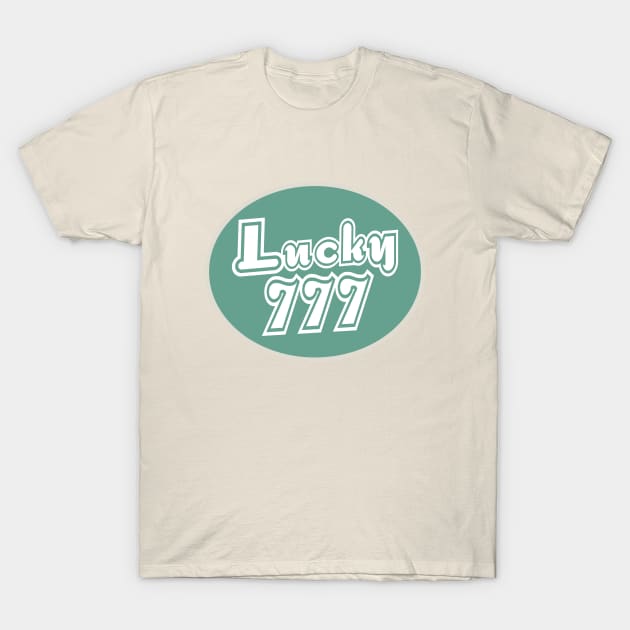 lucky number 777 - green and white T-Shirt by Erin Smart